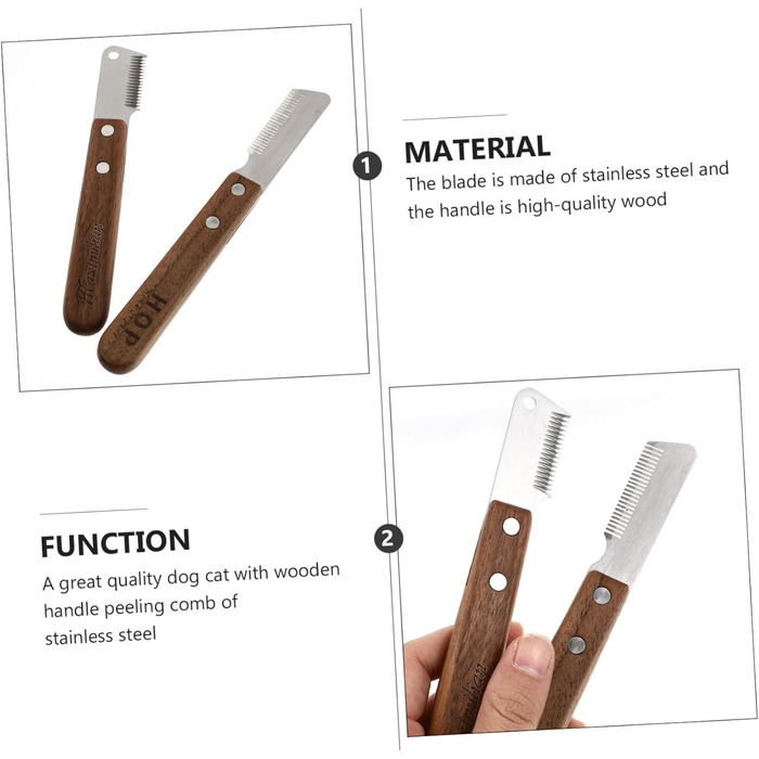 Гребінець для вичісування шерсті тварин 2St, щітка для вичісування шерсті собак і котів, з нержавіючої сталі