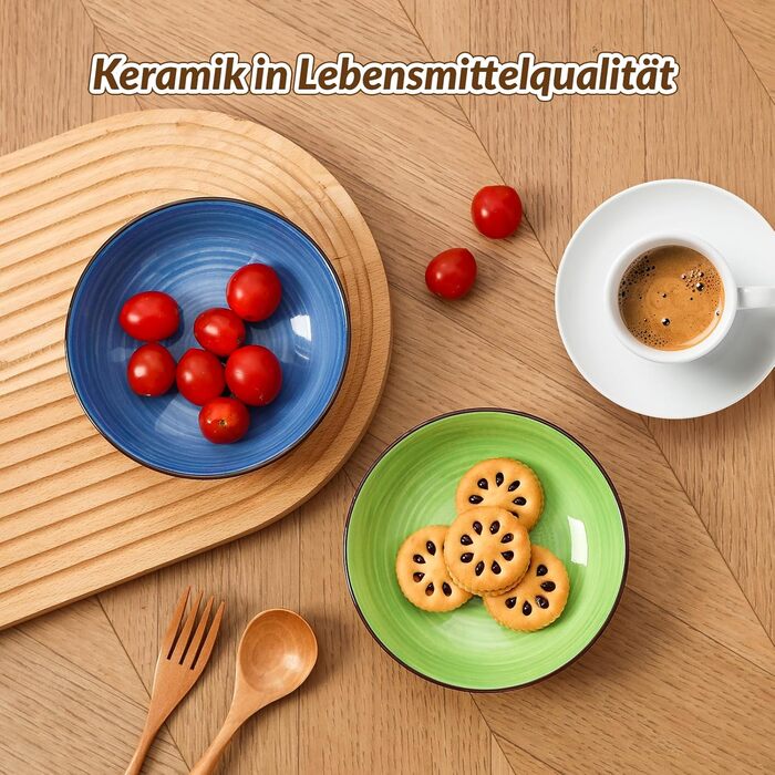 Набір мисок для котів з кераміки - 6 шт. Яскраві миски для котів з візерунком - миски для корму котів, 250 мл, колір 1