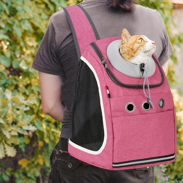 Рюкзак для собак та котів PETCUTE: для подорожей, кемпінгу та прогулянок (Рожевий)