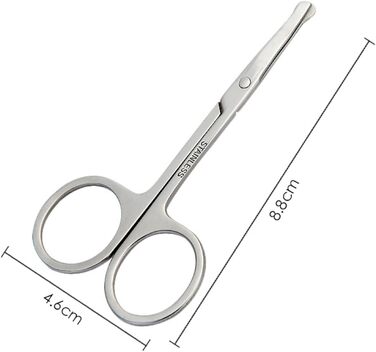 Фельшерська ножиці для собак та котів EWANTO: безпечна закруглена насадка, срібний колір, нержавіюча сталь