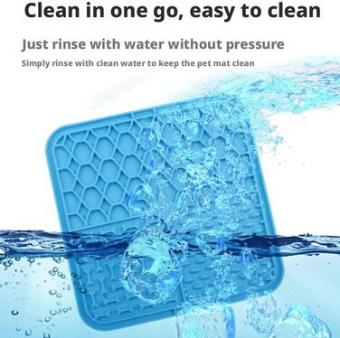 Килимок для лизання для собак та котів з присосками, повільний годівник, антистрес, арахісове масло, 5.9x5.9 дюймів