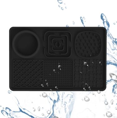 Килимок для собак і котів з силікону з присосками, антипригарний, для ласощів та ігор (Чорний)