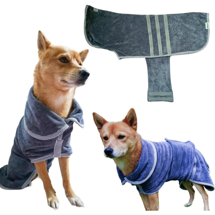 Преміум халат для собак - теплий халат для великих собак (розмір M) - м'який та придатний для прання в пральній машині при 40°C - для зими та літа