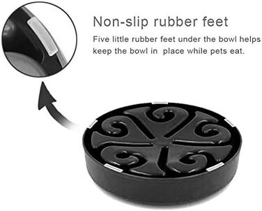 Миска для собак Slow Feeder, інтерактивна, лабіринт, чорна. Запобігає швидкому поглинанню їжі та розповсюдженню розширення шлунку (bloat).