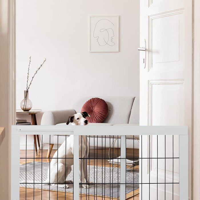 Розсувна захисна огорожа Relaxdays для сходів і дверей, біла, 56х70-108 см, для дітей і собак, вільностояча