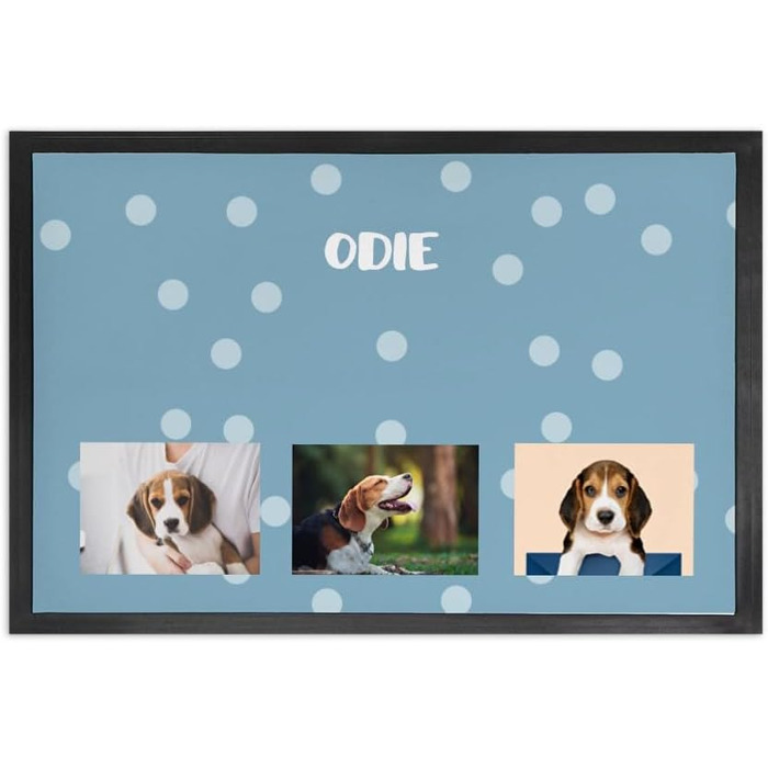 Підставка під миску для собак та котів з іменем та фото | Wanapix | 60 x 40 см | Нековзна, для прання