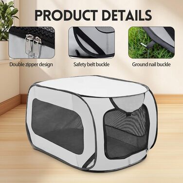 Складана переноска для собак 92x52x52 см з подвійними дверцятами - безпечна для подорожей на авто, з вентиляцією, Pop-Up, з оксфордської тканини, для собак/кішок до 30 кг (Зелена/Сіра)