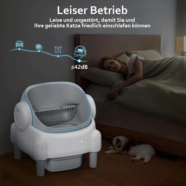 Автоматичний лоток для котів з відкриванням зверху, з керуванням через додаток, датчиком безпеки та 2 рулонами наповнювача, білий та сірий (MN-2) MN-1