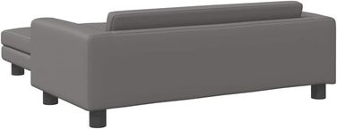 Лягушка для собак VidaXL з подовженою зоною сну, диван-софа для маленьких собак та котів, штучна шкіра, сірий колір