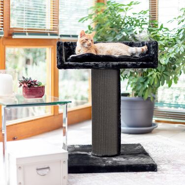 Когтеточка для великих котів CanadianCat Company Residenz XXL, дуже стійка, стовпчик 18 см, сизаль, 60x60x90 см, антрацит