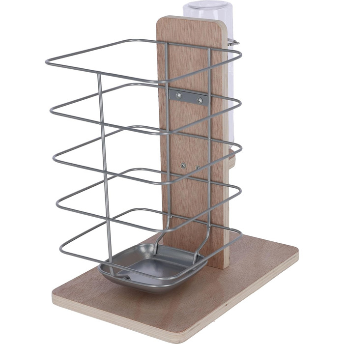 Станція для їжі та води для тварин Kerbl, годівниця для гризунів, 22,5x15,5x27 см, дерево, для внутрішнього та зовнішнього використання