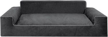 Ліжко для собак, лежанка для тварин, кошик для котів, знімний чохол, чорний колір, XXL (116x78 см), Fancy