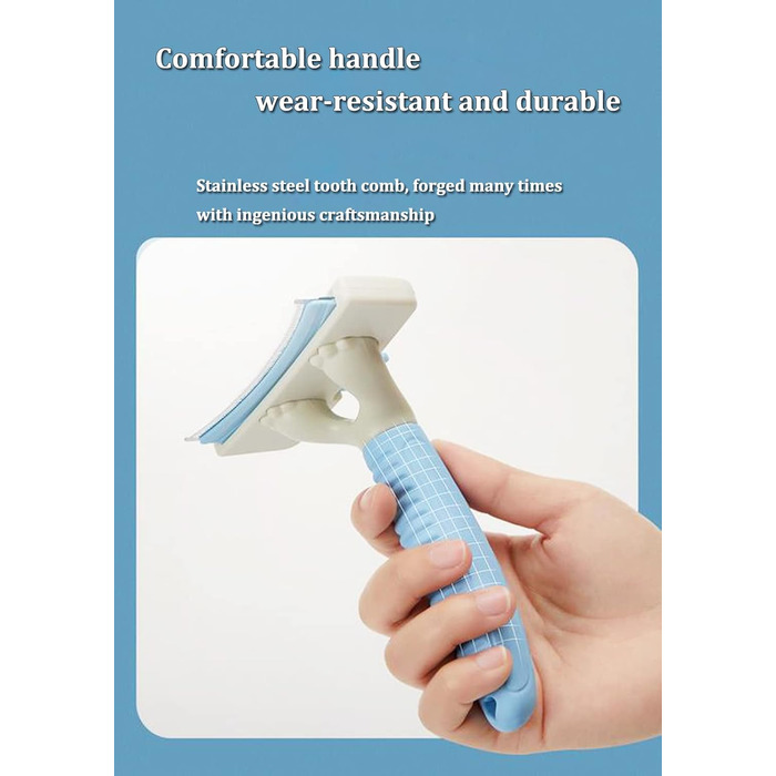 Щітка для собак та котів, для короткої та довгої шерсті, блакитна