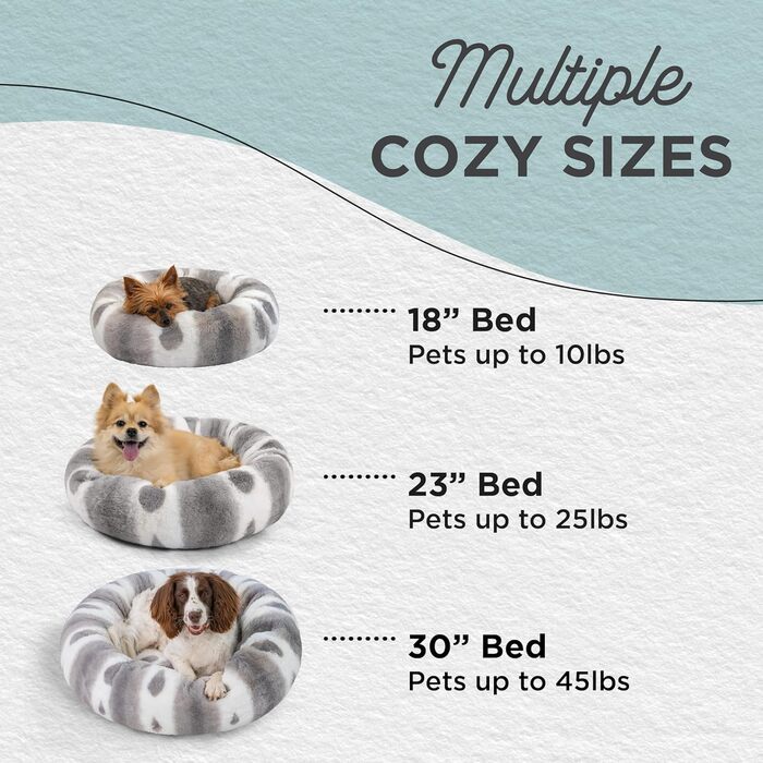 Крізь для собак Best Friends by Sheri, Доннат, з штучного хутра, заспокійливий, розмір S (58,4 x 58,4 см), колір: сірий, поліетиновий наповнювач