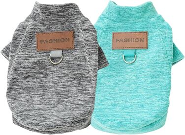 Флісові собачі светри (2/3 шт.) для маленьких собак, теплі, м'які, з коміром-гетром, для кошенят та собак, зимовий одяг для тварин (Сірий, Зелений, Синій)