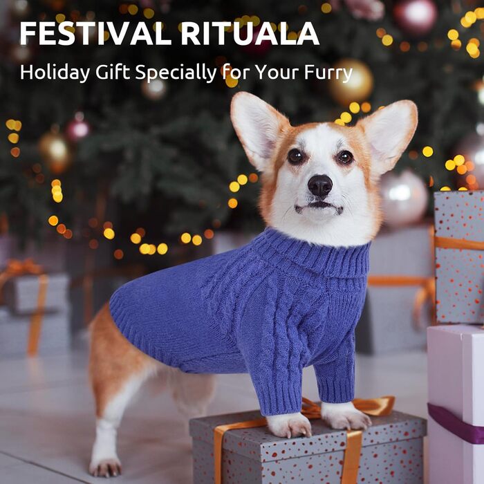 Светр для собак Queenore: теплий, для такс, бульдогів, біглів, шнауцерів (зелений, блакитний, XL)