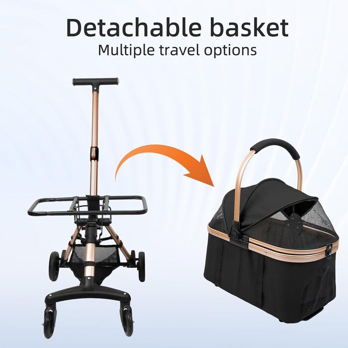 Дитяча коляска для тварин, бугі, складна, для собак та котів, чорна, до 20 кг