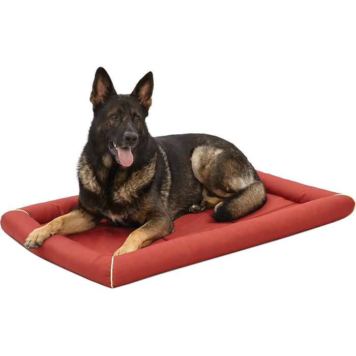 Лягу для собак Midwest Homes for Pets QuietTime MAXX M/L, цегляного кольору, водо- та запахонезахисний, з м'яким бортиком та антиковзною основою, для кліток 91 см, 120x9x75 см