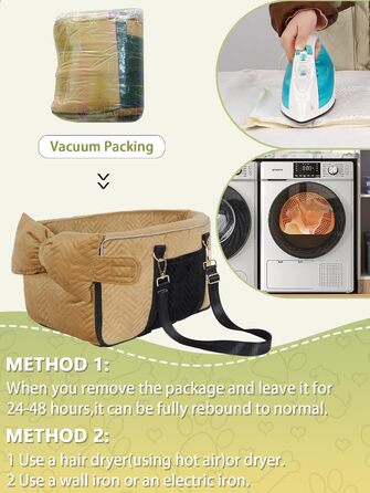 Автокрісло для собак маленьких порід, переноска для собак до 5,9 кг, з м'яким, знімним, миючим подушкою (Колір: Коричневий)