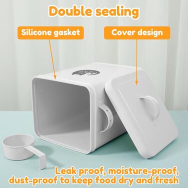 Металевий контейнер для котячого корму Leckerlidose, 6L, з герметичним кришкою та лопаткою, вінтажний дизайн, для сухого корму