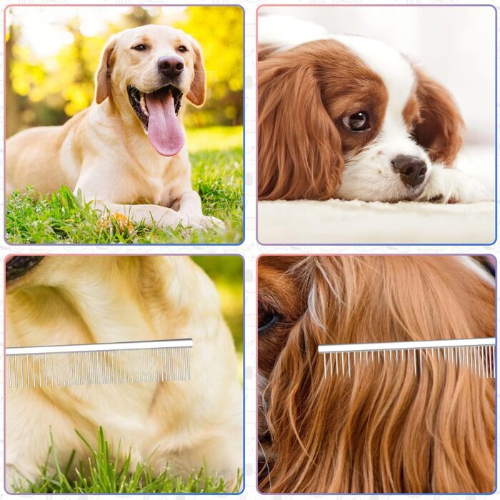 Гребінець для грумінгу собак з нержавіючої сталі, вигнутий носик, для видалення шерсті собак та котів (25 см)