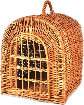 Транспортна переноска для кота/собаки з плетеного лози з подушкою, K5-080-SBWK