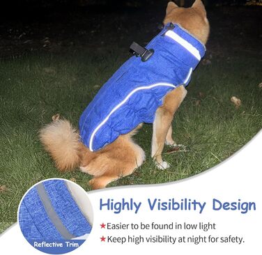 Водонепроникний та вітронепроникний теплий зимовий одяг для собак - куртка з інтегрованим шлейкою, розмір M (також доступний L, колір: синій, червоний)