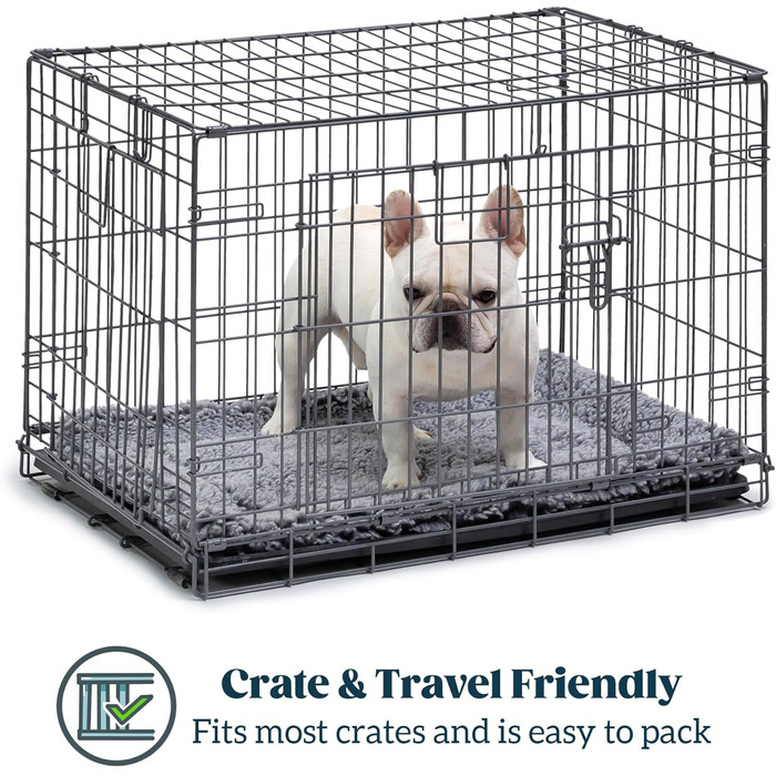 Міцне ліжко для собак Stoutwool - стійке до гризіння, для маленьких порід, 58x41x5 см, сірий