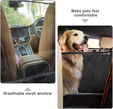 Килимок для собак у машину Caliyo, захист заднього сидіння, водовідштовхувальний, антикіготок, універсальний (Чорний)