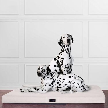 Ортопедичний лежак для собак Tierlando Alice з міцного поліестеру 600D, віскоеластичний матрац з неслизьким дном, розмір 80x60 см, колір: кремовий