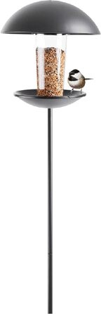 Годівниця для птахів MeLiTec VH04: годівниця-сило для диких птахів з нержавіючої сталі, чорна матова, для саду