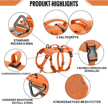 Нагрудник для собак OneTigris T-Bone тактичний, еластичний, з 2 ручками, анти-вислизання, регульований, для полювання, прогулянок, тренувань, активного відпочинку (зелений, M)