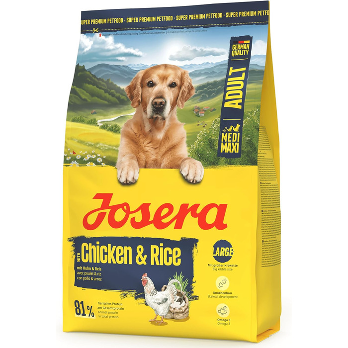 Сухий корм для дорослих собак великих порід Josera Optiness з куркою та рисом, 12.5 кг