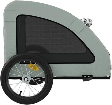 Фургон для собак VidaXL - сірий, 45 кг, з прапором та відбивачами, 125 x 63 x 66 см