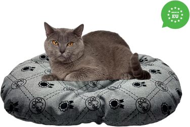 М'який лежак для собак та котів овальної форми, 50x34 см, світло-сірий колір. Лежанка для собак, котячий лежак, килимок для тварин, зручний для перевезення та відпочинку. Можливість прання.