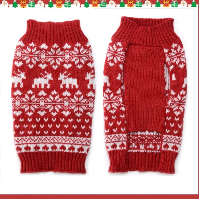 Святковий новорічний пуловер для собак Schalmütze Set, теплий зимовий костюм для тварин (S, червоний)