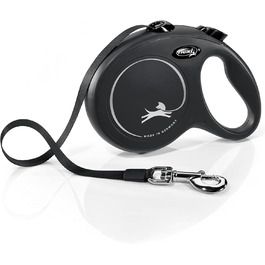 Рулетка Flexi New Classic чорна, 5 м, для собак до 50 кг
