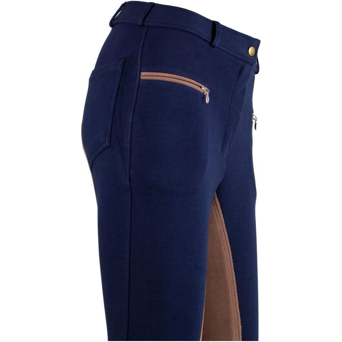 Жіночі штани для верхової їзди RL24 Vollbesatz Flex BASICLINE, розмір 38, темно-синій/світло-коричневий