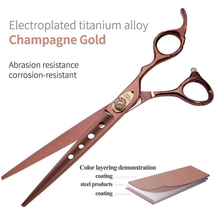 Ножиці для грумінгу собак та котів Fenice Peak, 440C, японська сталь, 17.8 см