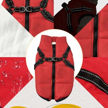 Водонепроникний собачий плащ з шлейкою, зимова тепла флісова куртка для середніх та великих собак, світловідбиваючий вітрозахисний собачий костюм (оливковий, M) Оливковий – L