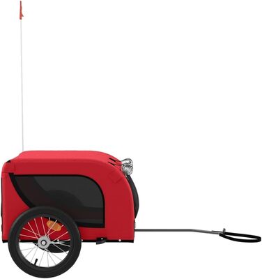 Причіп для велосипеда для собак, червоно-чорний, Oxford-Gewebe та залізо, LH99939