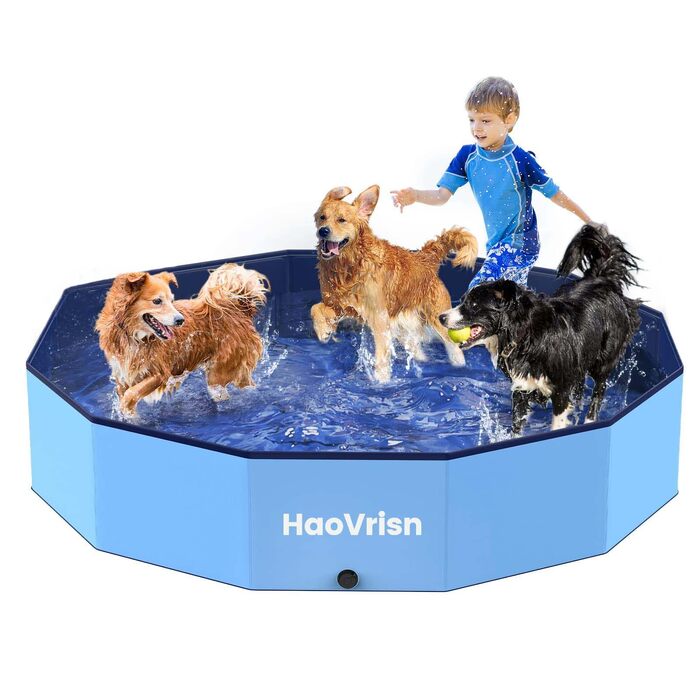 Басейн для собак та дітей HaoVrisn 120x30 см, надувний, з PVC, зливом та ремкомплектом