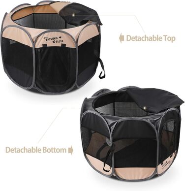 Вольєр для собак та котів BIGWING Style XL, бежевий: вольєр-забіг для цуценят, переноска для тварин, водовідштовхувальне накриття