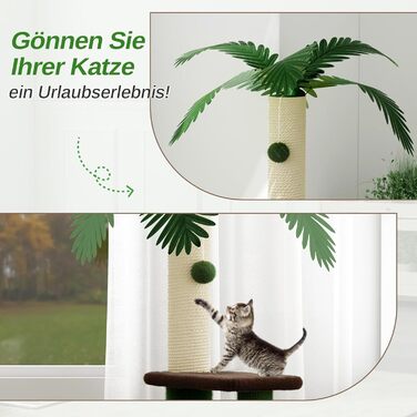 Котячий комплекс Kratzbaum 90 см: кігтеточка, будиночок та іграшки для котів (зелений)