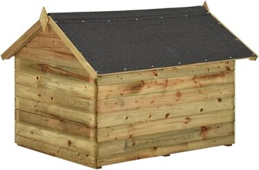 Будка для собаки vidaXL з просоченої сосни, дах, 105.5x123.5x85 см