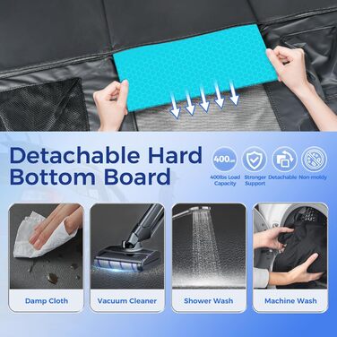 Подовжувач для заднього сидіння автомобіля для собак – чохол на сидіння з PU-шкіри, міцний, 100% водонепроникний, стійкий до подряпин та ковзання, підходить для автомобілів та SUV (витримує 180 кг), великий, чорний