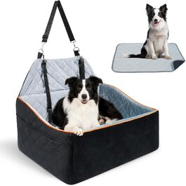 Автокрісло для собак великих та середніх порід до 45 кг, знімне та миється, з безпечними лініями та антиковзною основою для заднього сидіння автомобіля