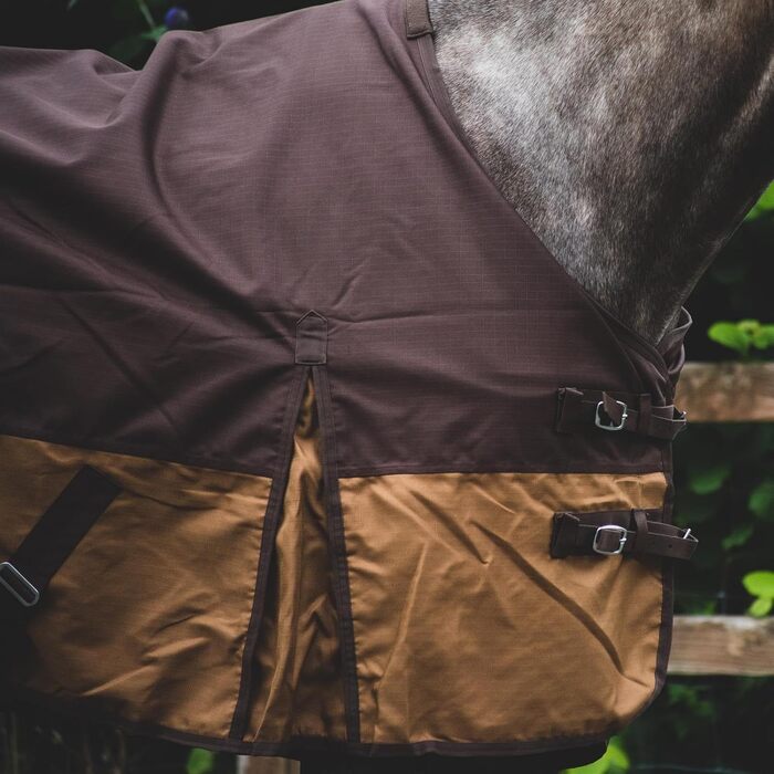 Кінська попона eQuitack 1200 ден реген з флісом, 165 см, сіро-коричнева