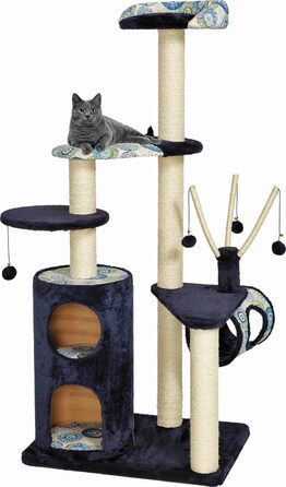 Котячий будинок MidWest Homes for Pets Escapade, 4-рівневий, середній, з обмотаною сизалем стійкою, когтеточка, ігровий комплекс, чорнобілий