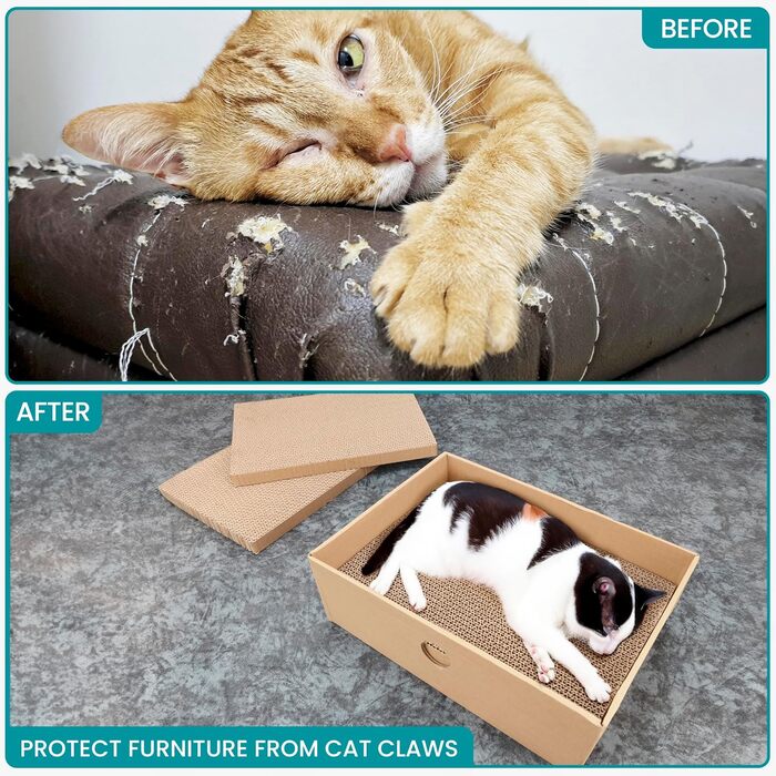 Кігтеточки Belle Vous з картонної коробки (5 шт.) 24 x 33 см - Змінні картонні килимки для котів